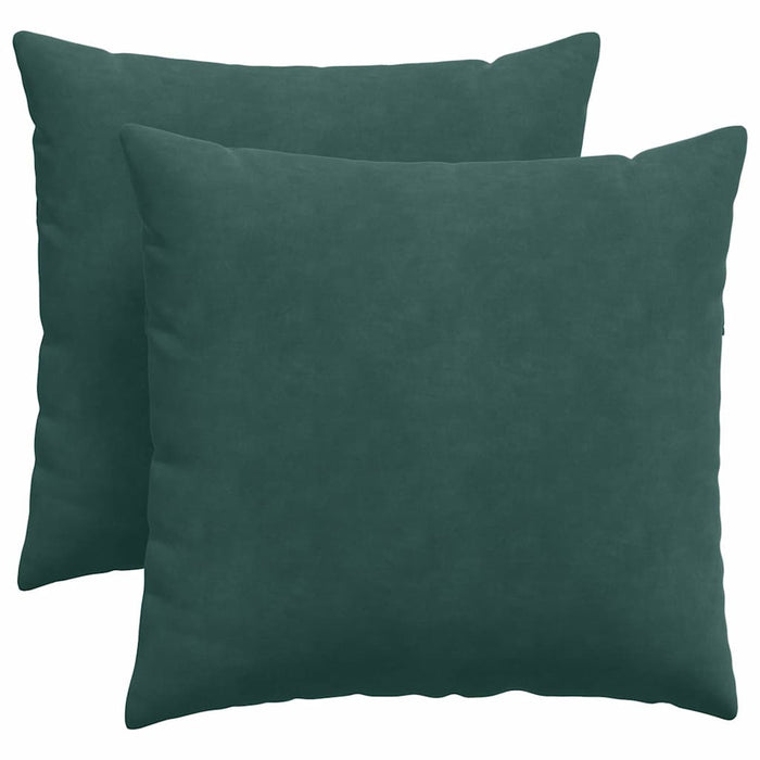 Cuscini da Divano 2 pcs Verde Scuro 45 x 45 cm Tessuto in Cords 42013930