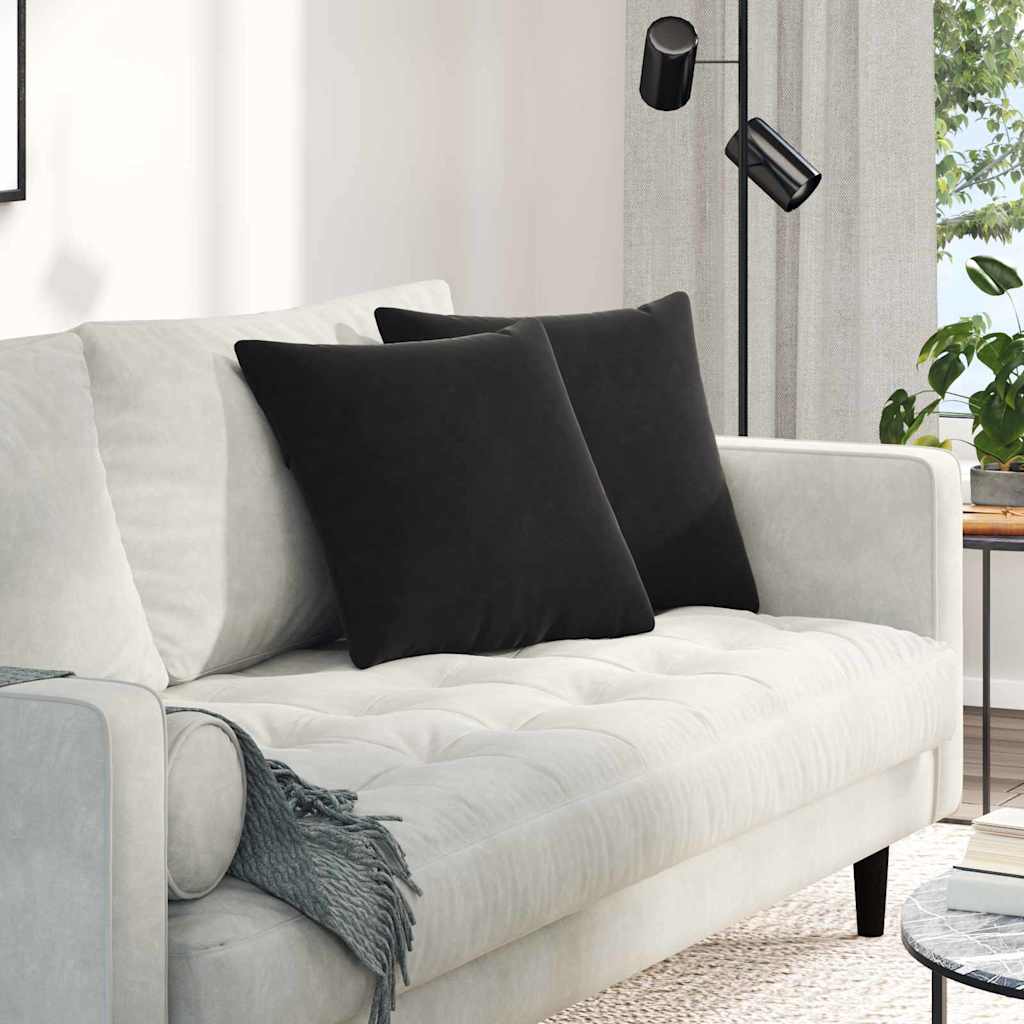 Cuscini da Divano 2 pz-Set di 2 Cuscini per Sofa Nero 45 x 45 cm Tessuto in Cords