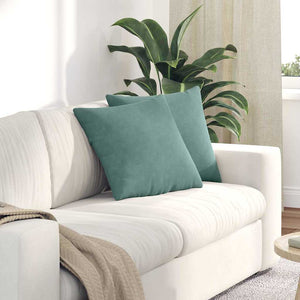 Cuscini da Divano 2 pz-Set di 2 Cuscini per Sofa Verde Mare 45 x 45 cm Tessuto in Cords