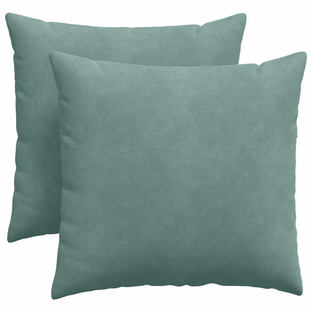 Cuscini da Divano 2 pz-Set di 2 Cuscini per Sofa Verde Mare 45 x 45 cm Tessuto in Cords