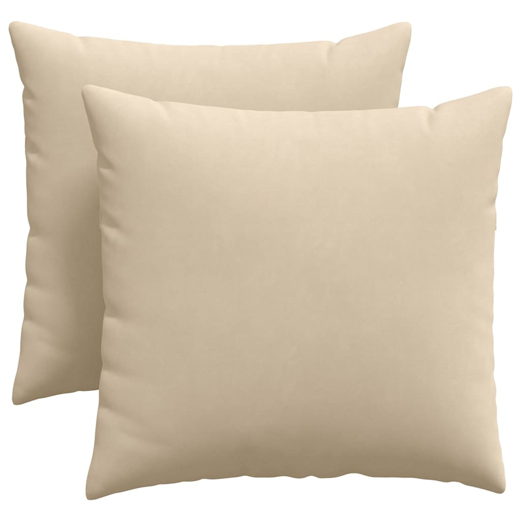 Cuscini da Divano 2 pz-Set di 2 Cuscini per Sofa Crema 45 x 45 cm Tessuto 139522