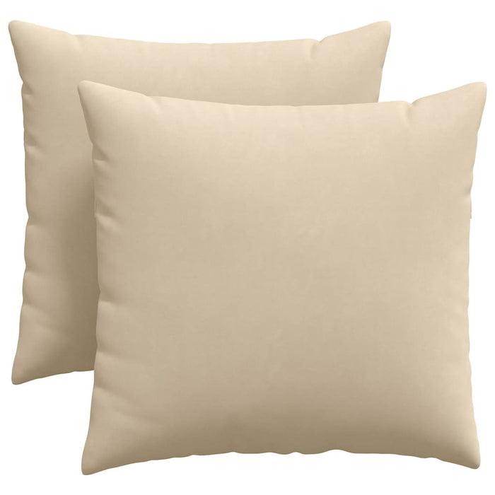 Cuscini da Divano 2 pz-Set di 2 Cuscini per Sofa Crema 45 x 45 cm Tessuto 139522