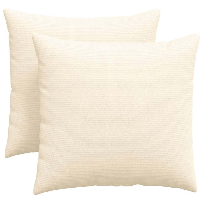 Cuscini da Divano 2 pz-Set di 2 Cuscini per Sofa Crema 45 x 45 cm Tessuto in Cords 931322
