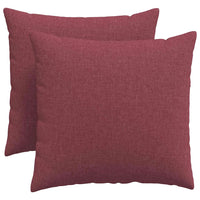 Cuscini da Divano 2 pz-Set di 2 Cuscini per Sofa Rosso Vino 50 x 50 cm Tessuto