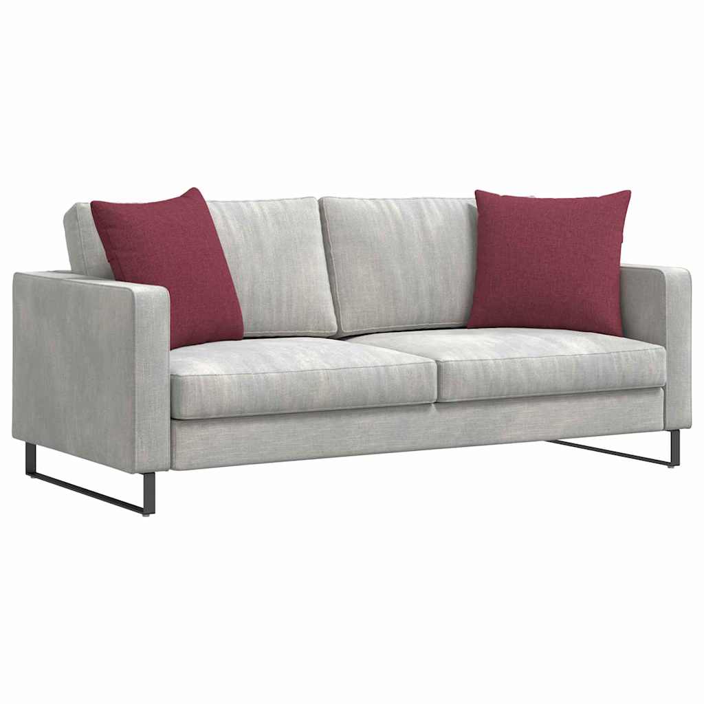 Cuscini da Divano 2 pz-Set di 2 Cuscini per Sofa Rosso Vino 50 x 50 cm Tessuto