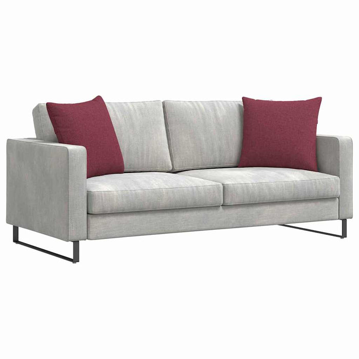 Cuscini da Divano 2 pz-Set di 2 Cuscini per Sofa Rosso Vino 50 x 50 cm Tessuto