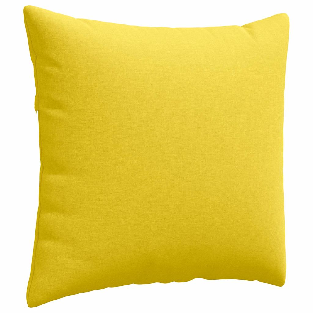 Cuscini da Divano 2 pz-Set di 2 Cuscini per Sofa Giallo Chiaro 50 x 50 cm Tessuto
