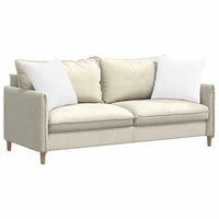 Cuscini da Divano 2 pz-Set di 2 Cuscini per Sofa Bianco 50 x 50 cm Tessuto