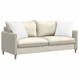 Cuscini da Divano 2 pz-Set di 2 Cuscini per Sofa Bianco 50 x 50 cm Tessuto