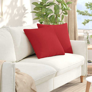 Cuscini da Divano 2 pz-Set di 2 Cuscini per Sofa Rosso 50 x 50 cm Tessuto