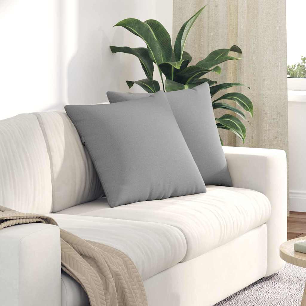 Cuscini da Divano 2 pz-Set di 2 Cuscini per Sofa Grigio Nuvola 50 x 50 cm Tessuto