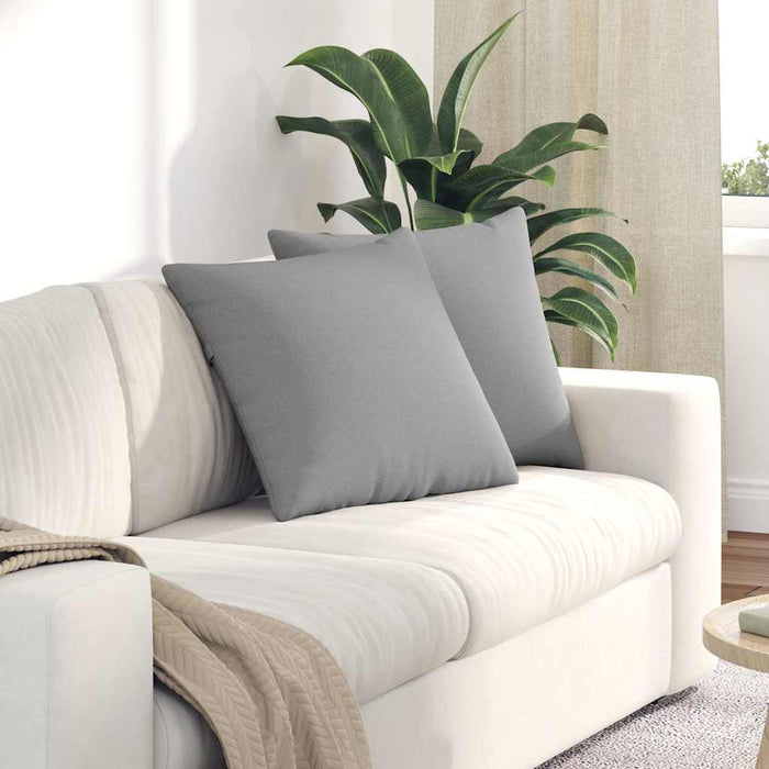 Cuscini da Divano 2 pz-Set di 2 Cuscini per Sofa Grigio Nuvola 50 x 50 cm Tessuto