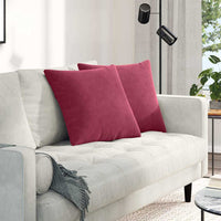 Cuscini da Divano 2 pz-Set di 2 Cuscini per Sofa Rosso Vino 50 x 50 cm Tessuto in Cords
