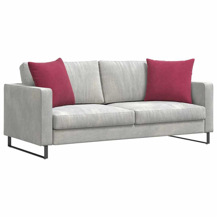 Cuscini da Divano 2 pz-Set di 2 Cuscini per Sofa Rosso Vino 50 x 50 cm Tessuto in Cords