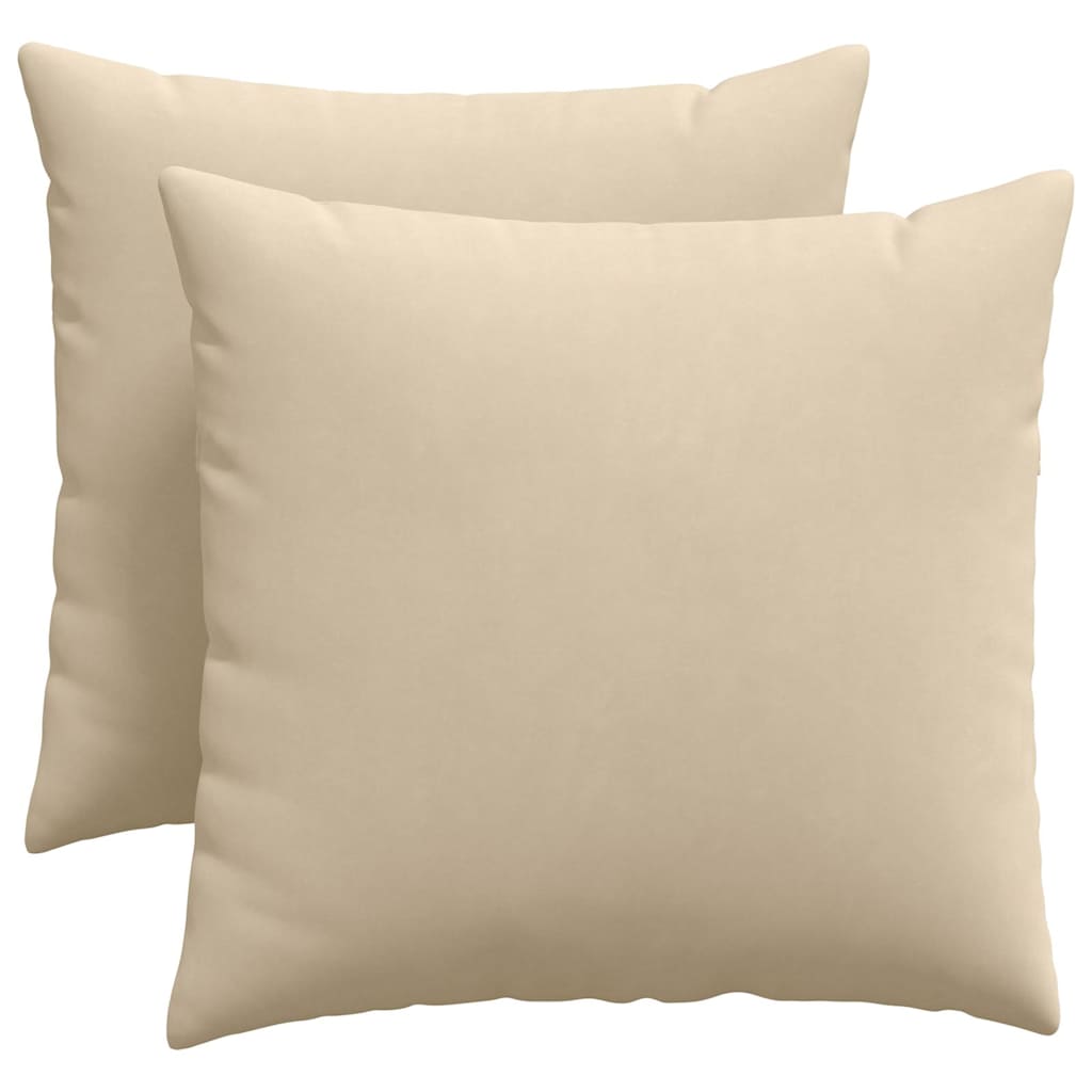 Cuscini da Divano 2 pz-Set di 2 Cuscini per Sofa Crema 50 x 50 cm Tessuto 248308