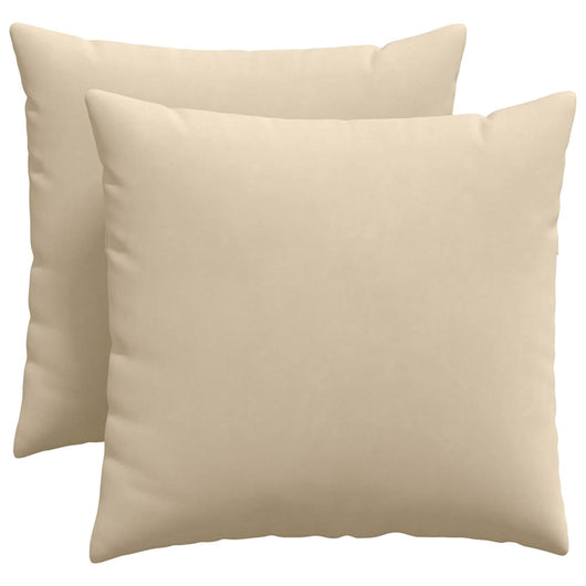 Cuscini da Divano 2 pz-Set di 2 Cuscini per Sofa Crema 50 x 50 cm Tessuto 248308