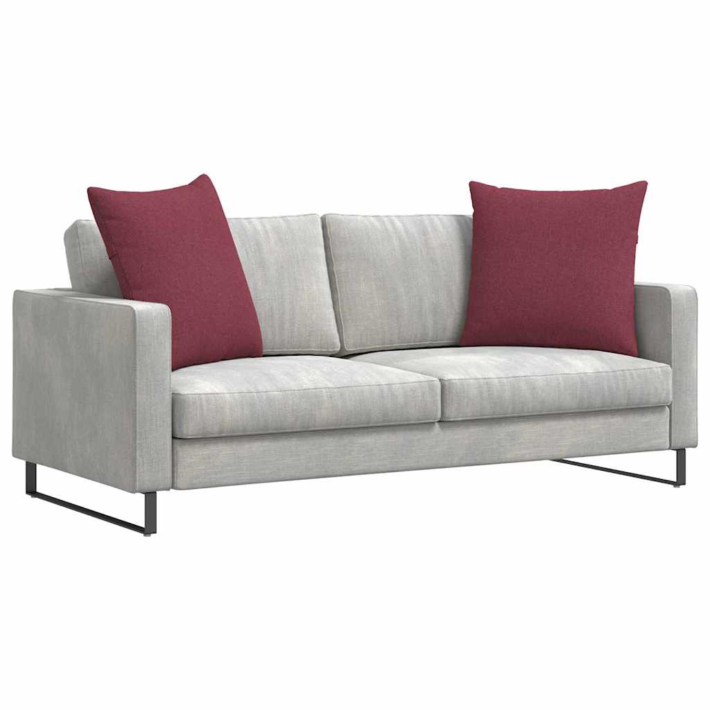 Cuscini da Divano 2 pz-Set di 2 Cuscini per Sofa Rosso Vino 60 x 60 cm Tessuto