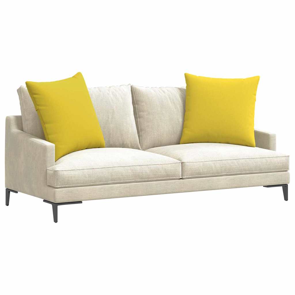 Cuscini da Divano 2 pz-Set di 2 Cuscini per Sofa Giallo Chiaro 60 x 60 cm Tessuto