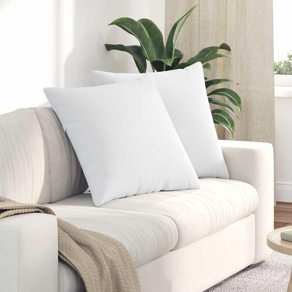 Cuscini da Divano 2 pz-Set di 2 Cuscini per Sofa Bianco 60 x 60 cm Tessuto