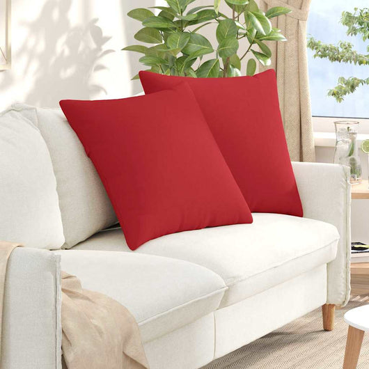 Cuscini da Divano 2 pz-Set di 2 Cuscini per Sofa Rosso 60 x 60 cm Tessuto