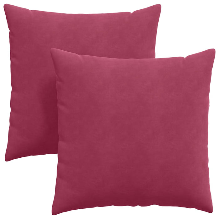 Cuscini da Divano 2 pz-Set di 2 Cuscini per Sofa Rosso Vino 60 x 60 cm Tessuto in Cords