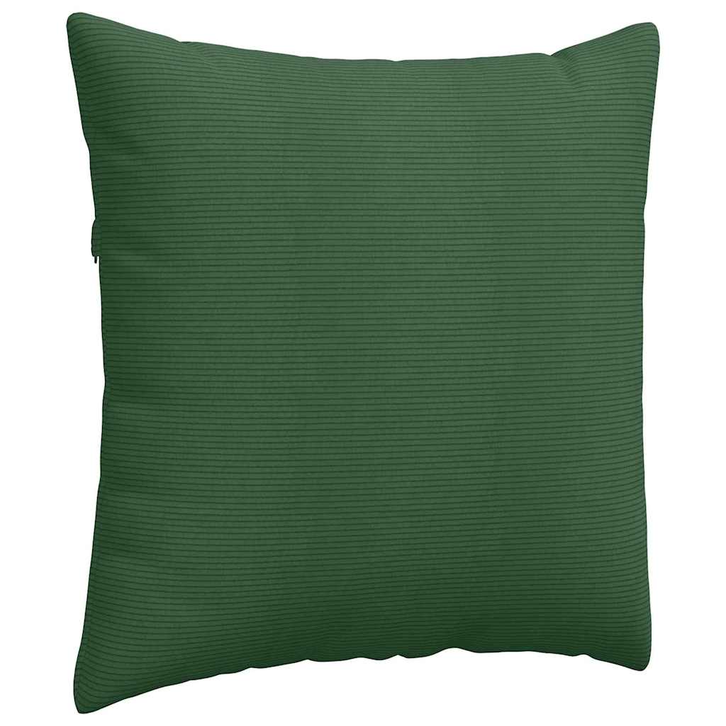 Cuscini da Divano 2 pcs Verde Scuro 60 x 60 cm Tessuto in Cords 42014037