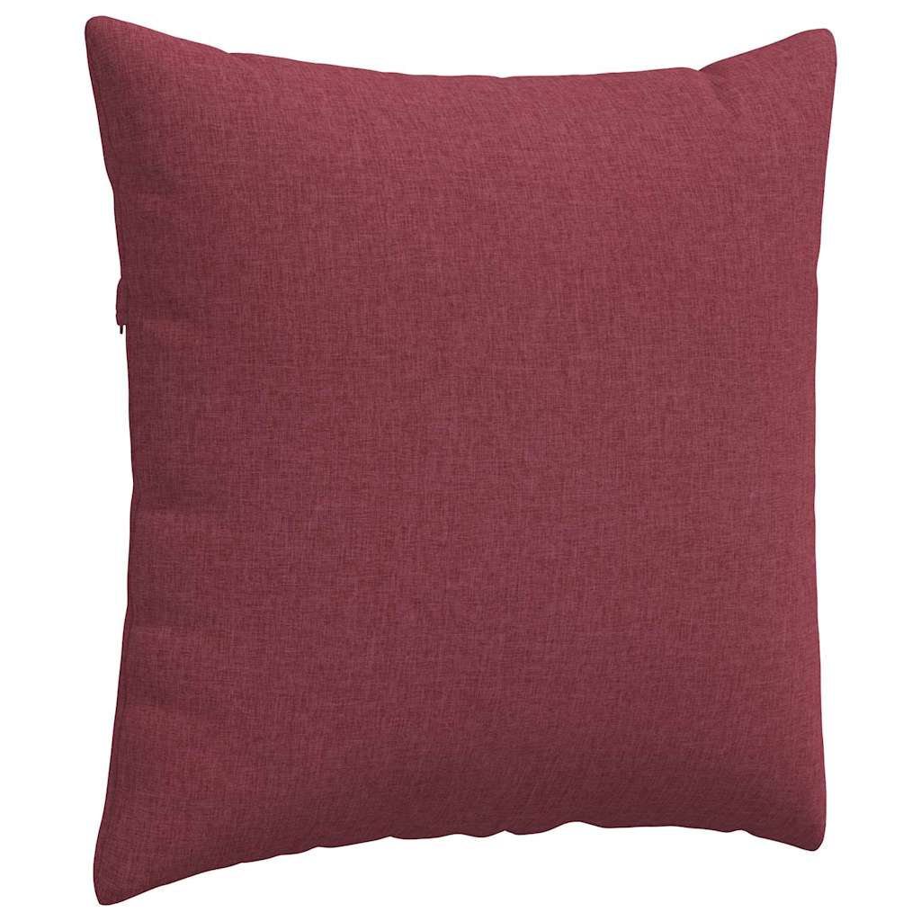 Cuscini da Divano 2 pz-Set di 2 Cuscini per Sofa Rosso Vino 80 x 80 cm Tessuto