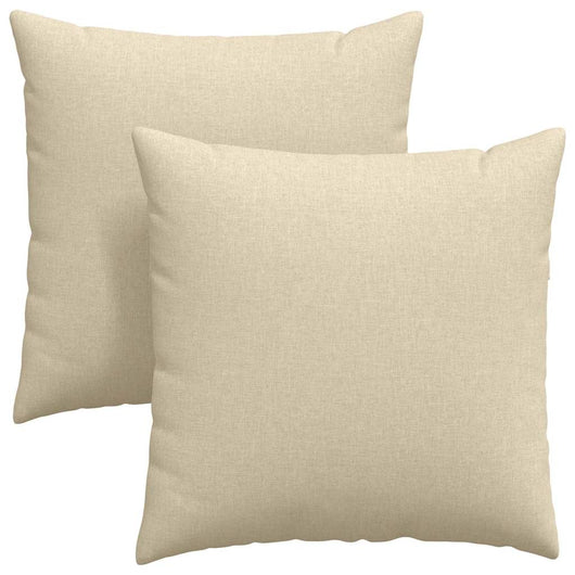 Cuscini da Divano 2 pz-Set di 2 Cuscini per Sofa Crema 80 x 80 cm Tessuto 367582