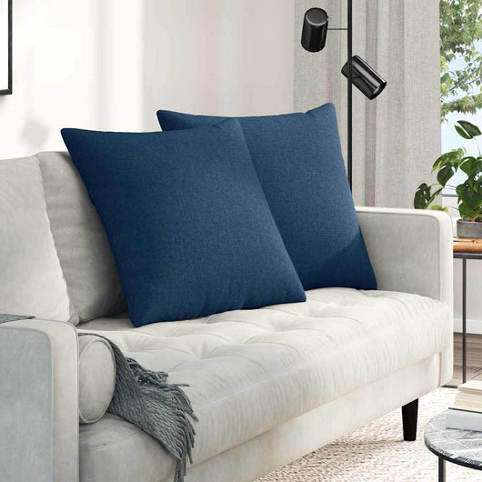 Cuscini da Divano 2 pz-Set di 2 Cuscini per Sofa Blu 80 x 80 cm Tessuto