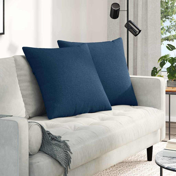 Cuscini da Divano 2 pz-Set di 2 Cuscini per Sofa Blu 80 x 80 cm Tessuto