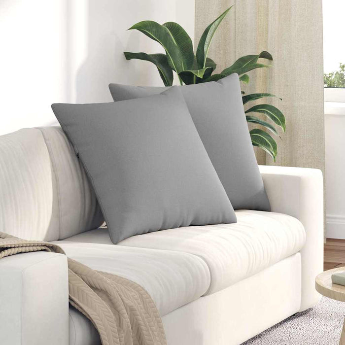 Cuscini da Divano 2 pz-Set di 2 Cuscini per Sofa Grigio Nuvola 80 x 80 cm Tessuto