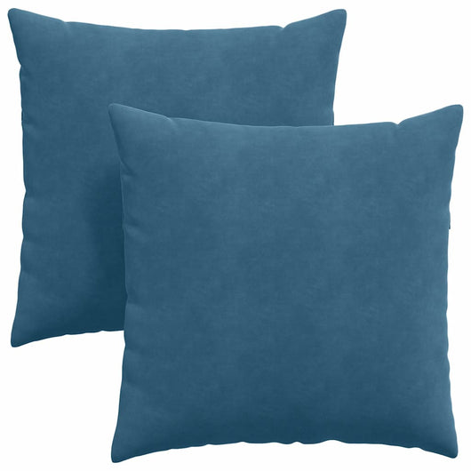 Cuscini da Divano 2 pz-Set di 2 Cuscini per Sofa Blu 80 x 80 cm Tessuto in Cords 867648