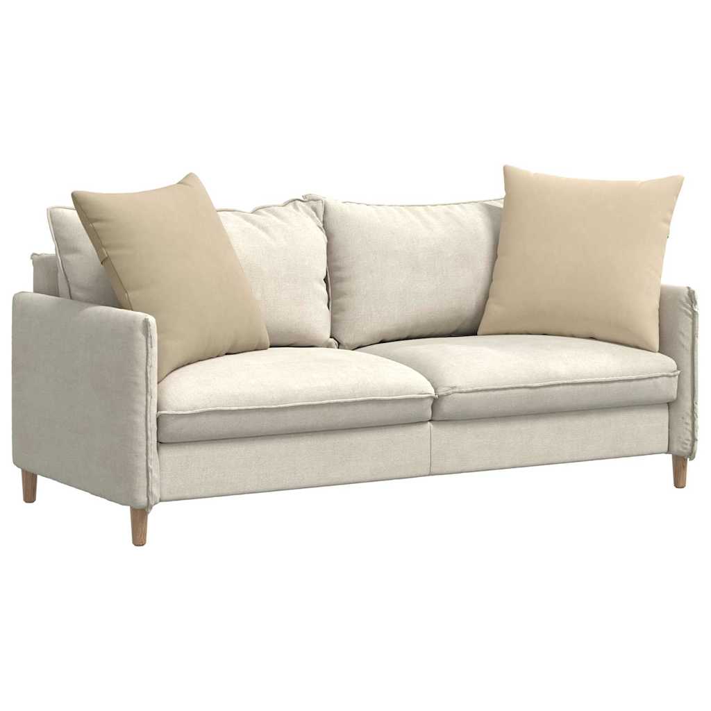 Cuscini da Divano 2 pz-Set di 2 Cuscini per Sofa Crema 80 x 80 cm Tessuto 518686