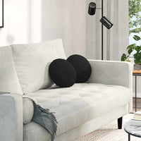 Cuscini per Seduta 2 pcs Nero Ø30 x 13 cm Tessuto 42014085