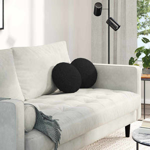 Cuscini per Seduta 2 pcs Nero Ø30 x 13 cm Tessuto 42014085