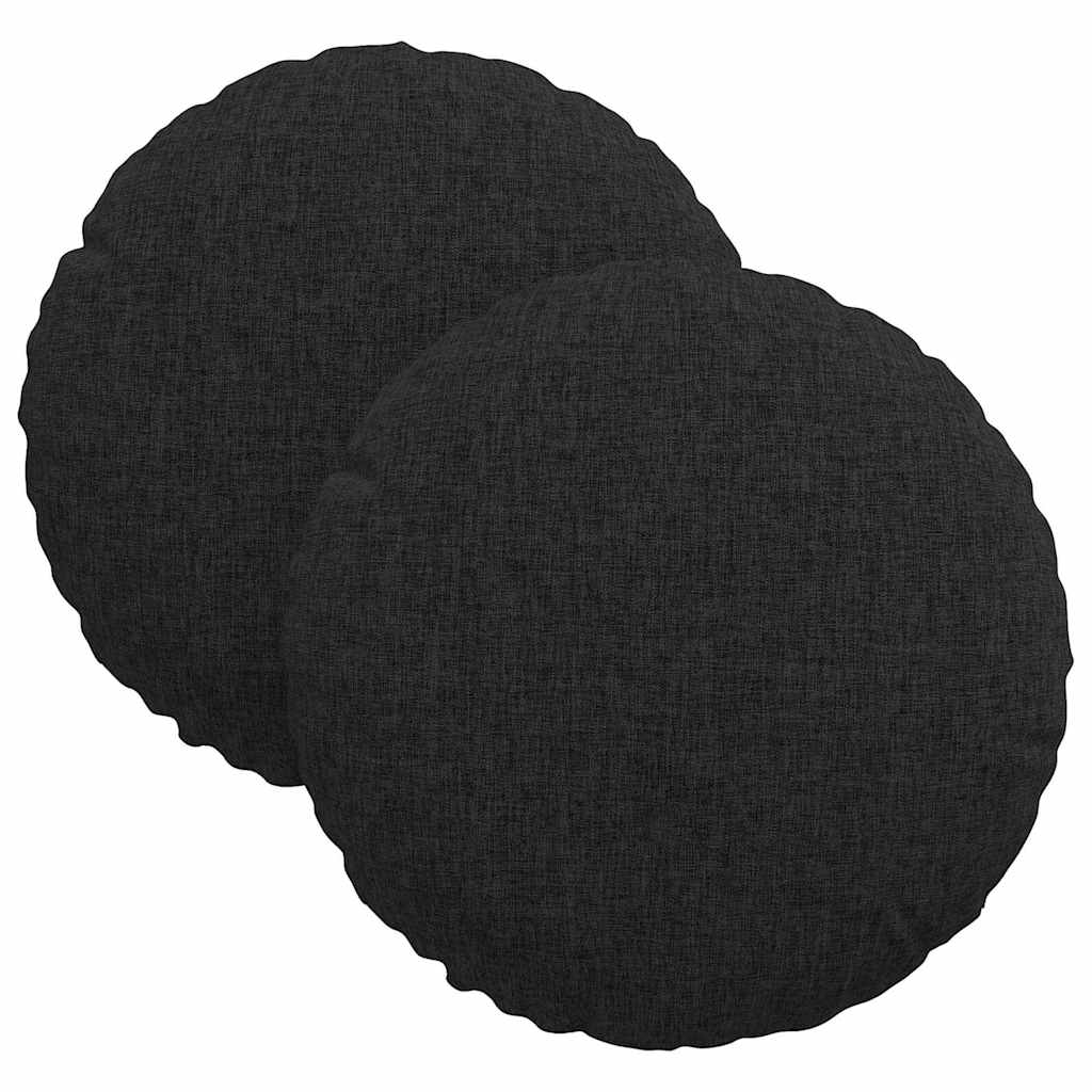 Cuscini per Seduta 2 pcs Nero Ø30 x 13 cm Tessuto 42014085