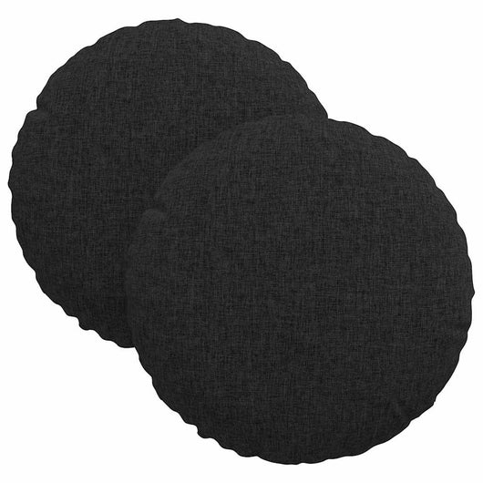Cuscini per Seduta 2 pcs Nero Ø30 x 13 cm Tessuto 42014085