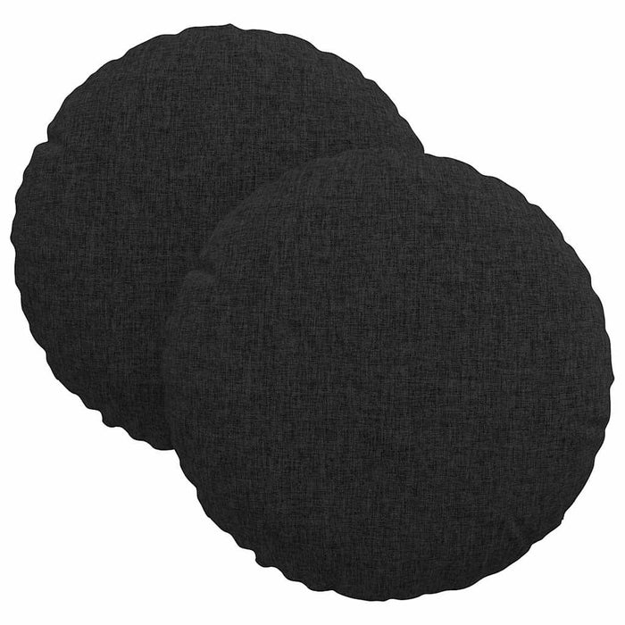 Cuscini per Seduta 2 pcs Nero Ø30 x 13 cm Tessuto 42014085