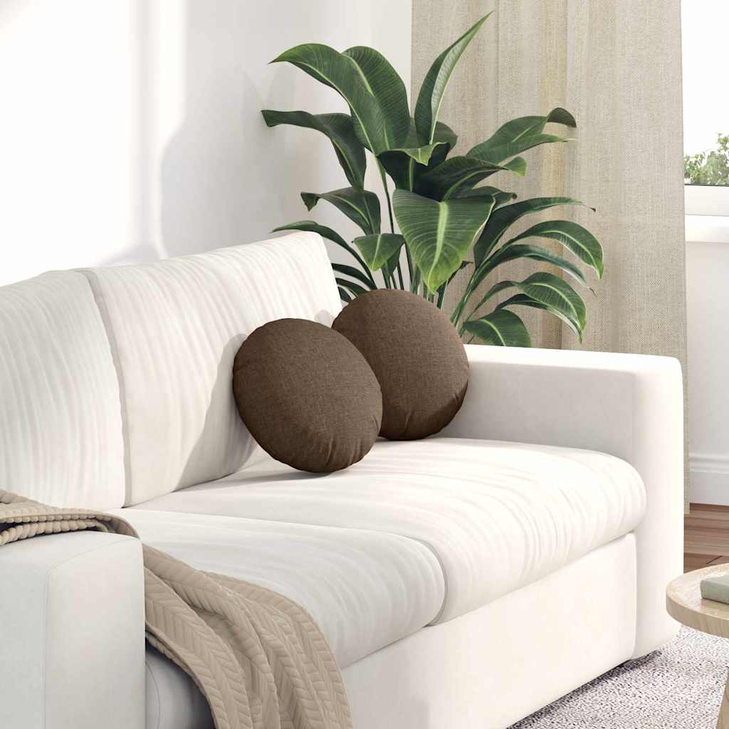 Cuscini per Seduta 2 pcs Marrone Ø30 x 13 cm Tessuto 42014087