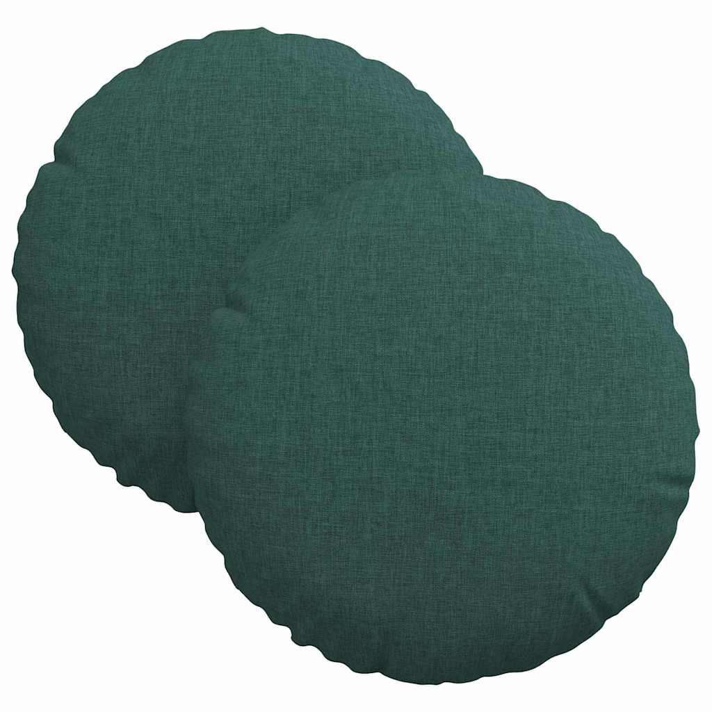 Cuscini per Seduta 2 pcs Verde Scuro Ø30 x 13 cm Tessuto 42014088