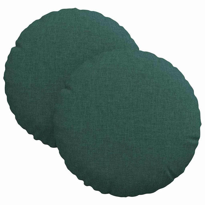 Cuscini per Seduta 2 pcs Verde Scuro Ø30 x 13 cm Tessuto 42014088