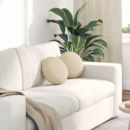 Cuscini per Seduta 2 pcs Crema Ø30 x 13 cm Tessuto 42014090