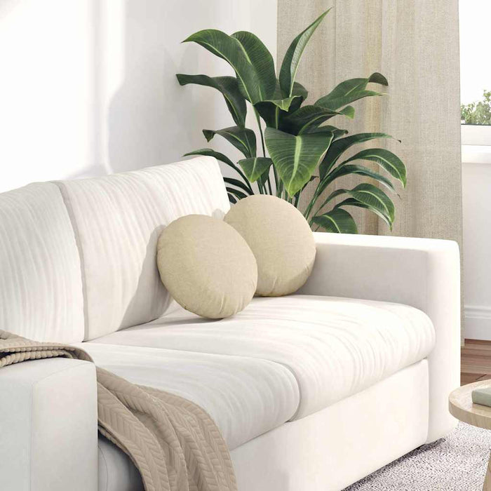 Cuscini per Seduta 2 pcs Crema Ø30 x 13 cm Tessuto 42014090