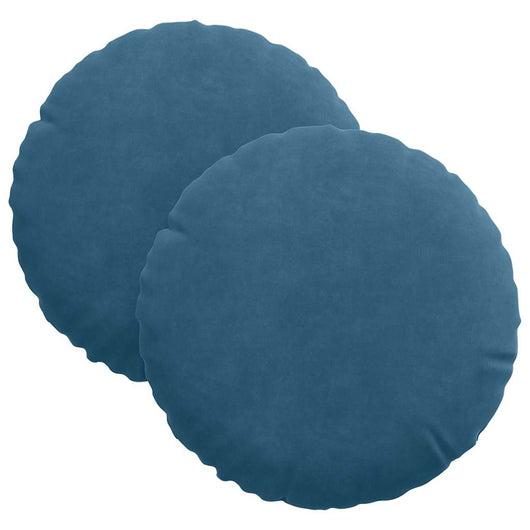 Cuscini per Seduta 2 pcs Blu Ø 40 x 13 cm Velluto 42014099