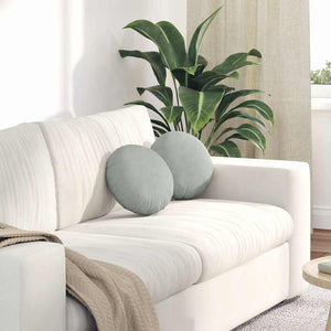 Cuscini per Seduta 2 pcs Grigio chiaro Ø 40 x 13 cm Velluto 42014100