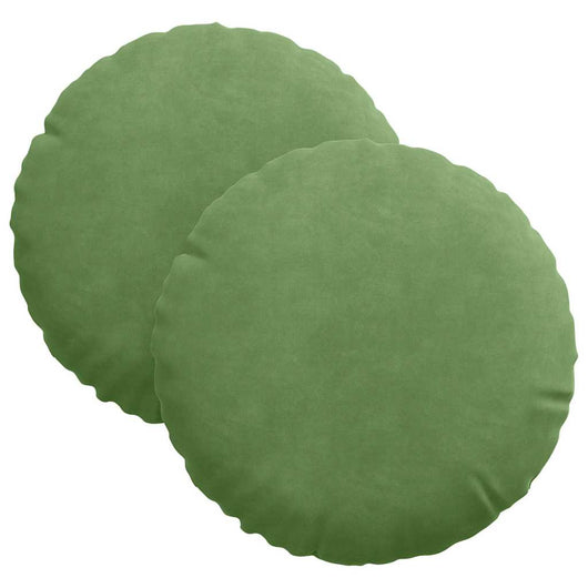 Cuscini per Seduta 2 pcs Verde chiaro Ø 40 x 13 cm Velluto 42014103