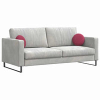 Cuscini per Seduta 2 pcs Rosso Vino Ø 40 x 13 cm Velluto 42014105