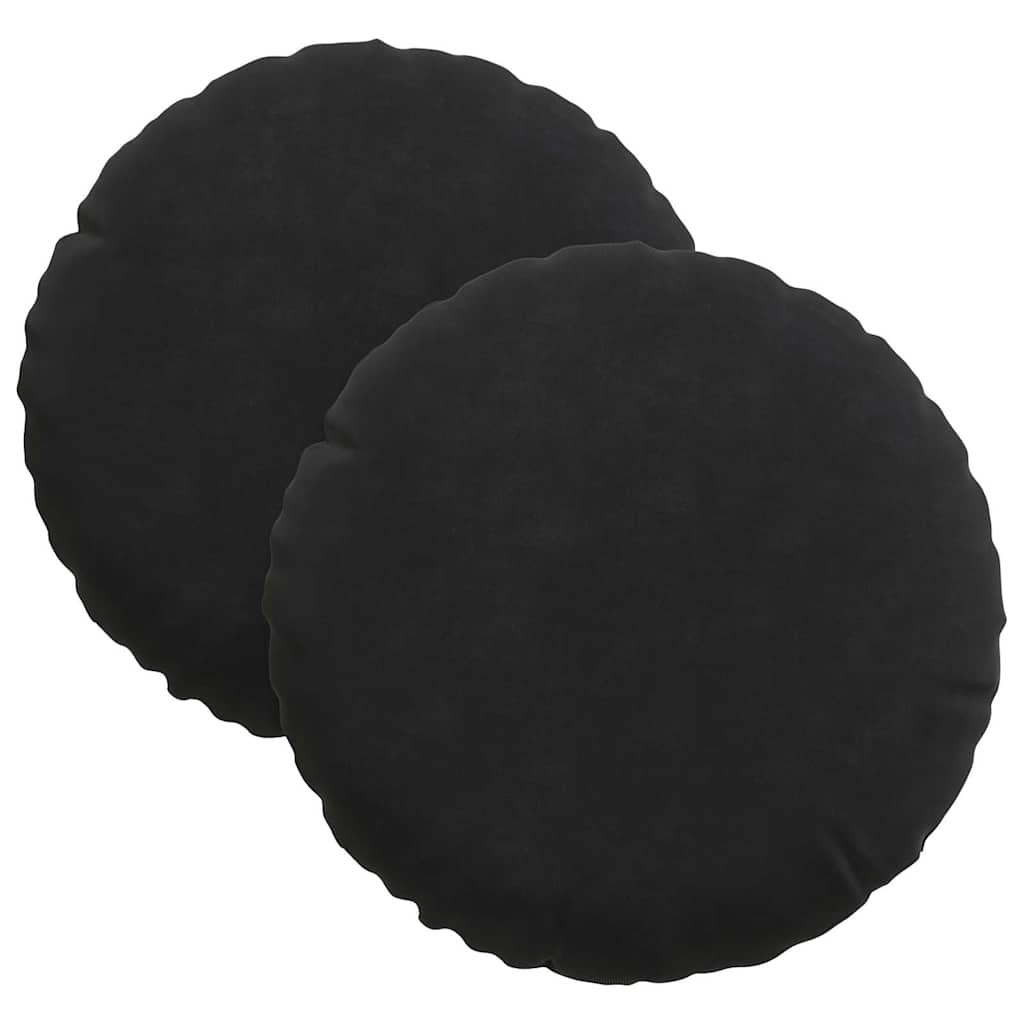 Cuscini per Seduta 2 pcs Nero Ø 40 x 13 cm Velluto 42014106
