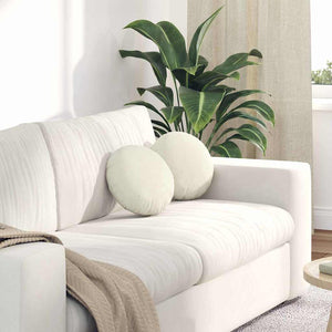 Cuscini per Seduta 2 pcs Crema Ø 40 x 13 cm Velluto 42014109