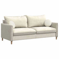 Cuscini per Seduta 2 pcs Crema Ø 40 x 13 cm Velluto 42014109